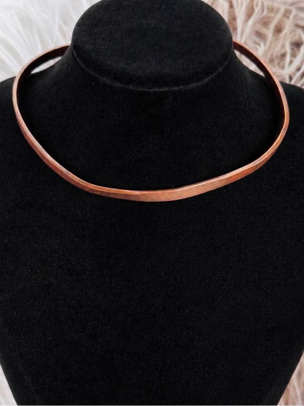 Vintage brutalist copper, open choker necklace